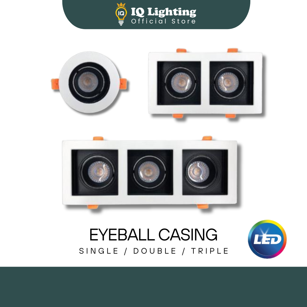Eyeball Casing With GU10 Holder Bulb Single Recess Double Downlight ...