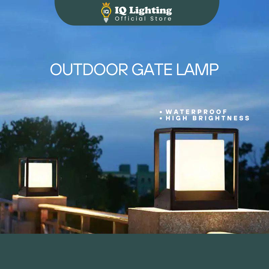 🔥NEW🔥 Modern Outdoor Gate Light Cube Gate Lamp Weatherproof Outdoor ...