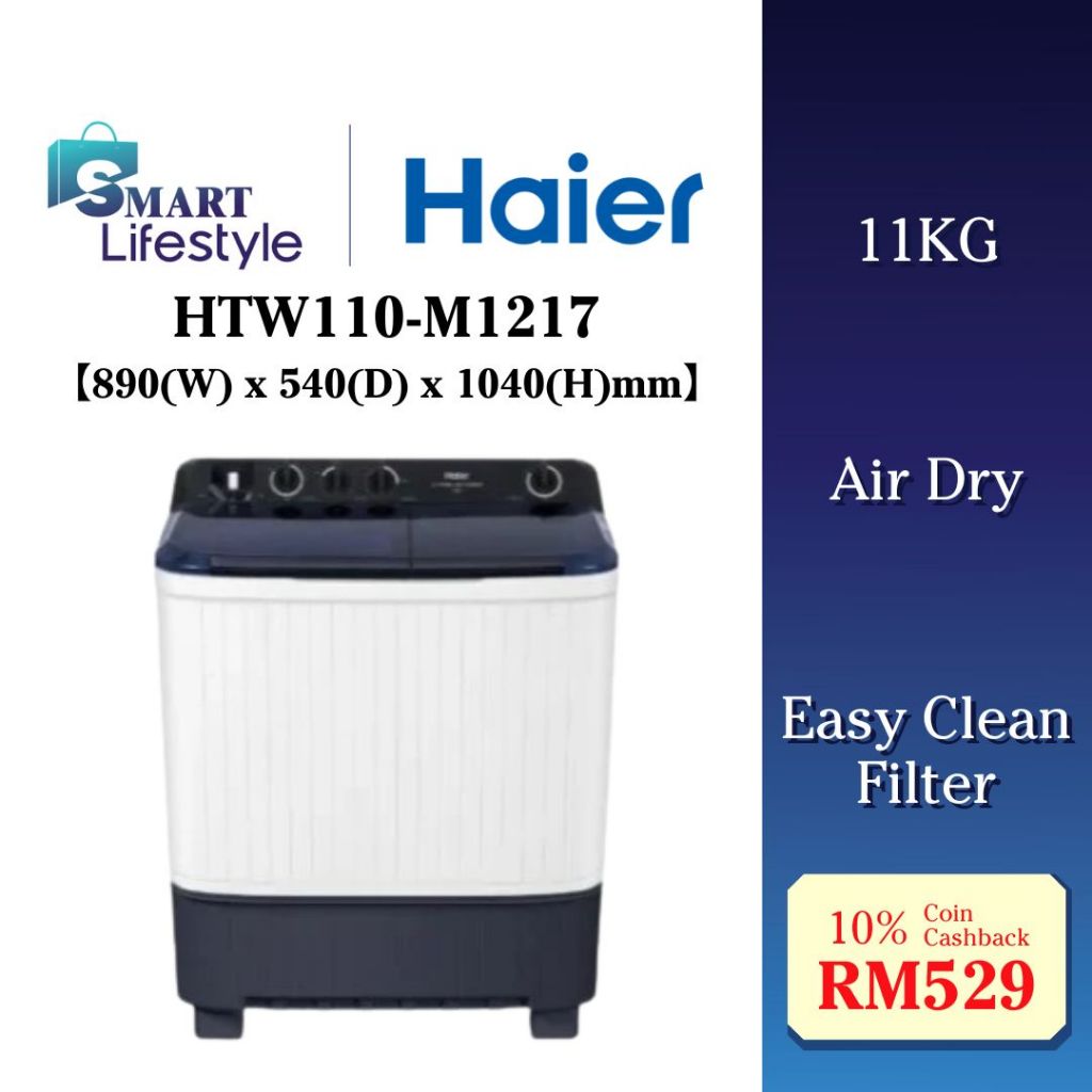 Haier Semi Auto Washing Machine Twin Tub 11KG HTW110-M1217 / 13KG ...