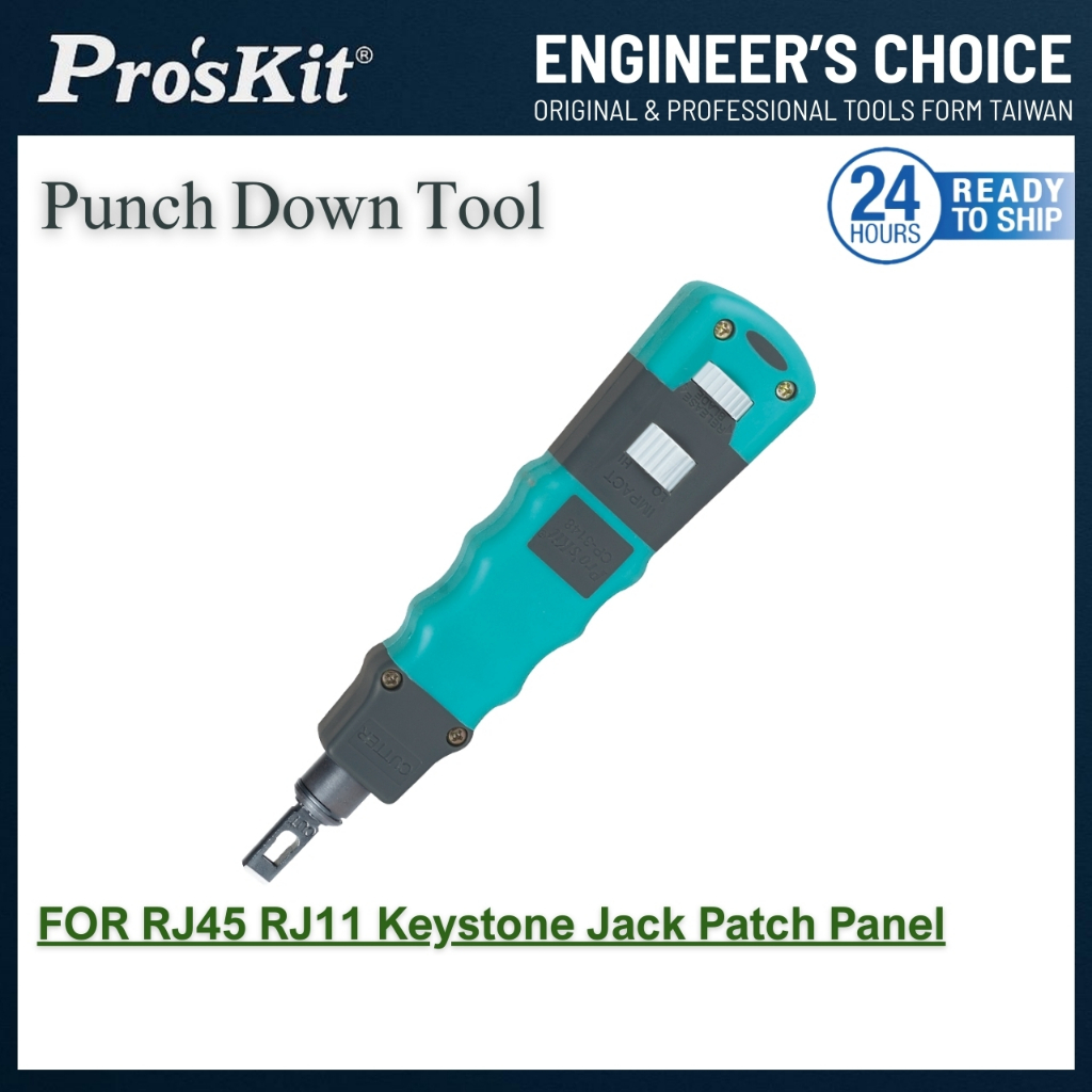 Pro’sKit CP-3148 Punch Down Tool with Dual Blades for RJ45 RJ12 RJ11 ...