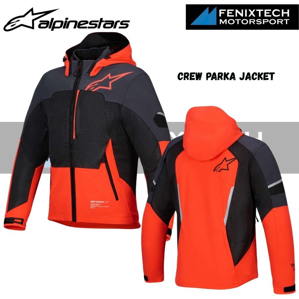 ALPINESTARS Crew Parka Air Black/Red Dark Grey Jacket Motorcycle Riding ...