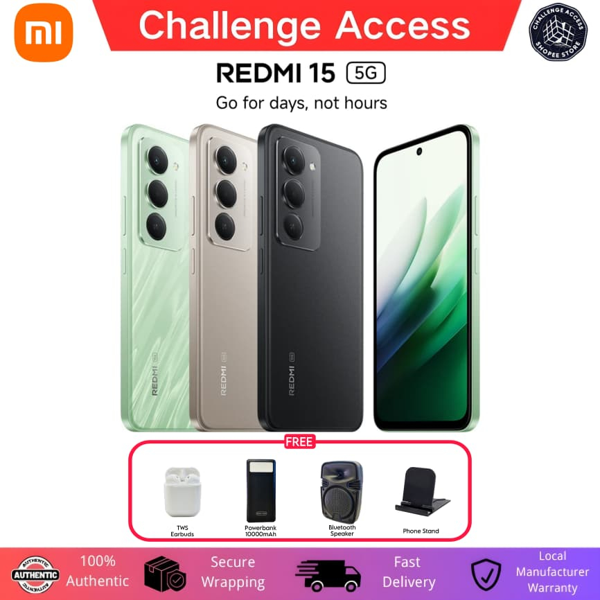 Xiaomi Redmi 15 5G l Redmi 15 4G l Redmi 13 4G l 8+8GB RAM + 256GB ROM l XIAOMI Malaysia Warranty