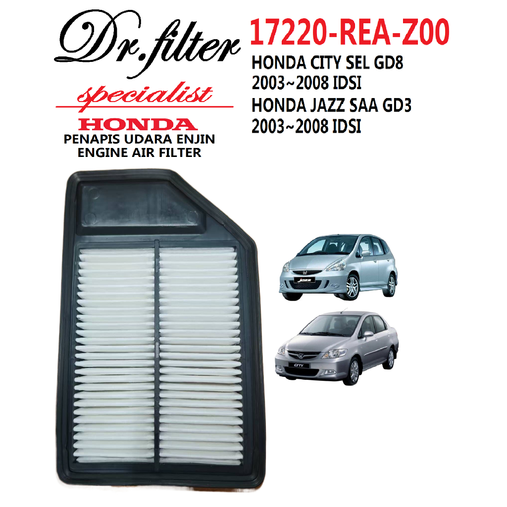 Filtre à air moteur, compatible avec Honda Jazz 2002, 2003, 2004, 2005