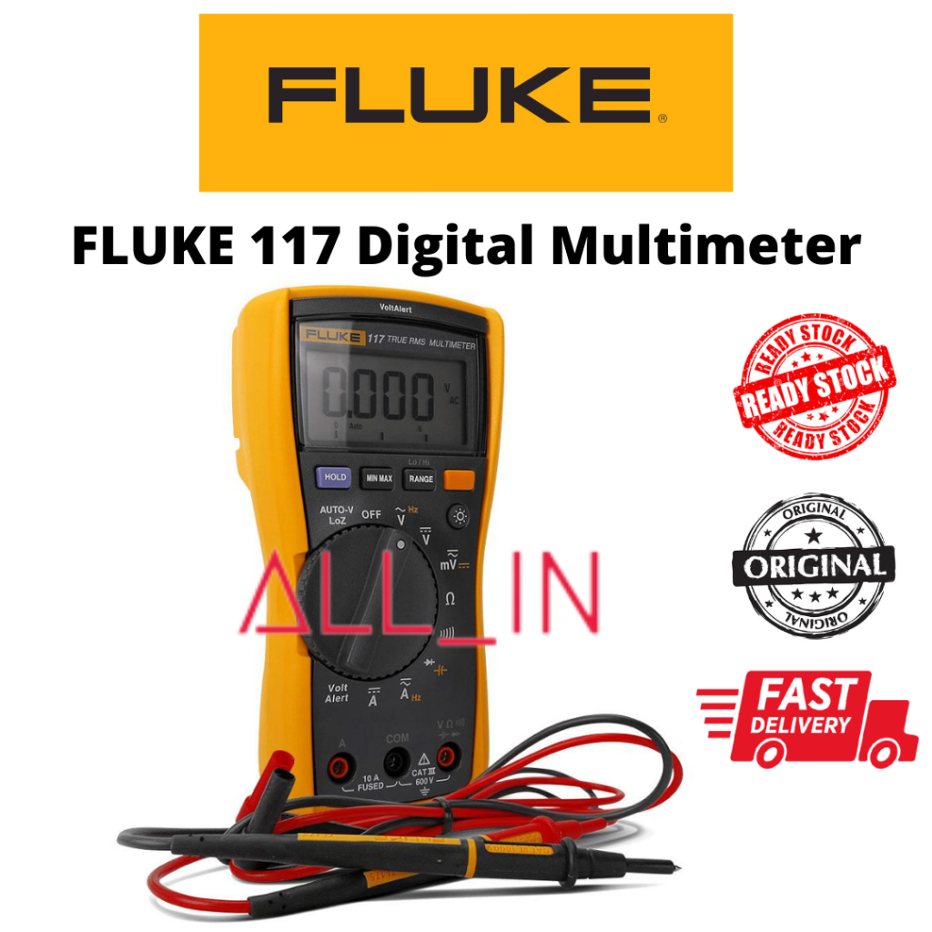FLUKE 117 Electrician's Digital Multimeter with Non-Contact Voltage ...