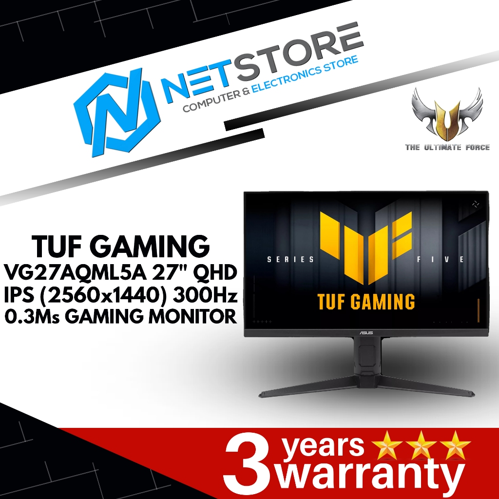 ASUS TUF Gaming VG27AQML1A-W Monitor Gaming da 27 pollici, QHD (2560x1440), 260Hz OC ELMB Sync, Freesync Premium, Tempo di Risposta 1ms, Overdrive Variabile, 100% sRGB, DisplayHDR 400, Bianco