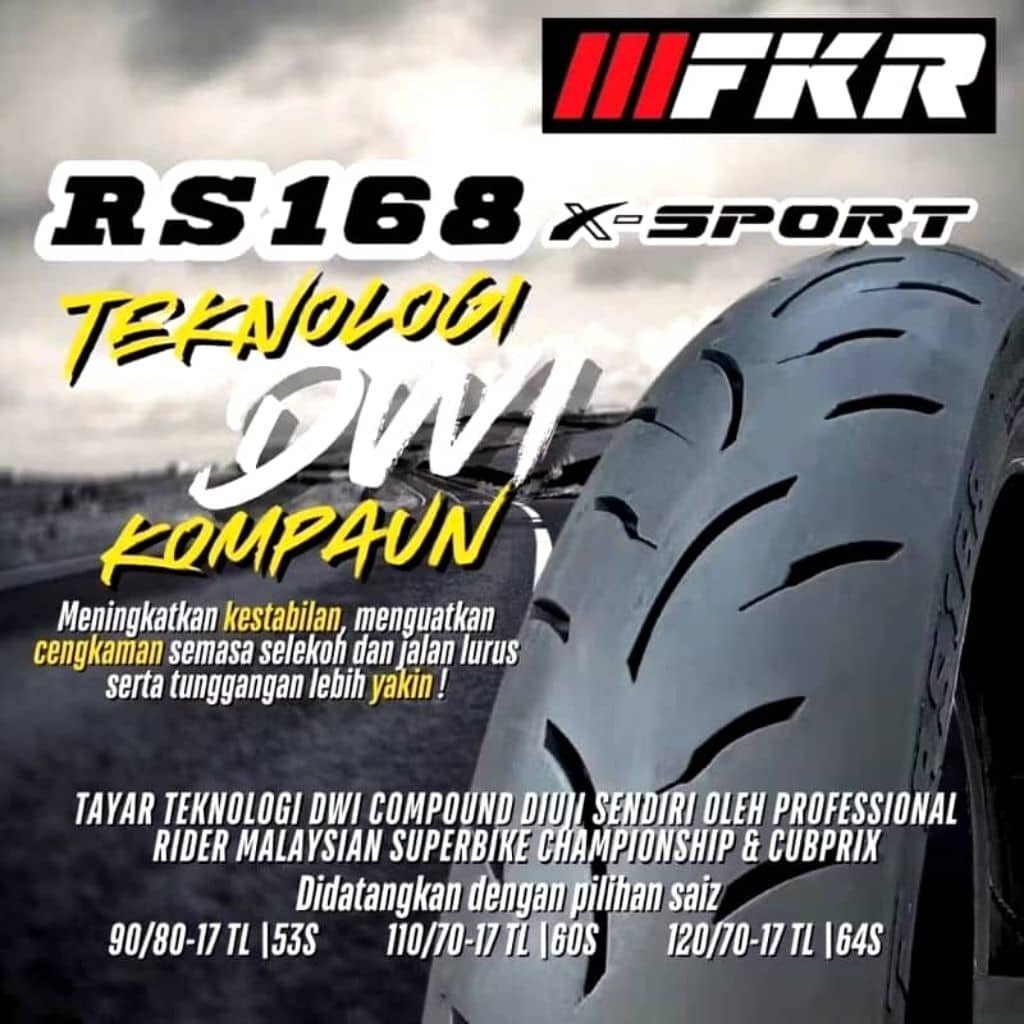 2026} TAYAR FKR RS168 TUBELESS TYRE X-SPORT DUAL COMPOUND DWI VICTRA ...