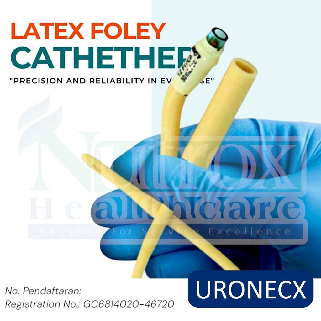 2-Way / 3-Way Silicone Coated Latex Foley Catheter Hardvalve (Box of 10 ...