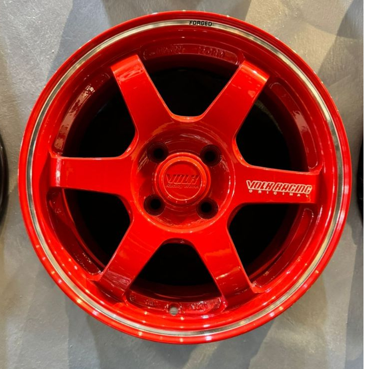 NEW RIM RAYS TE37 SAGA 15X6.5JJ ET42 4H100 RED + LING LP (PRICE FOR ...