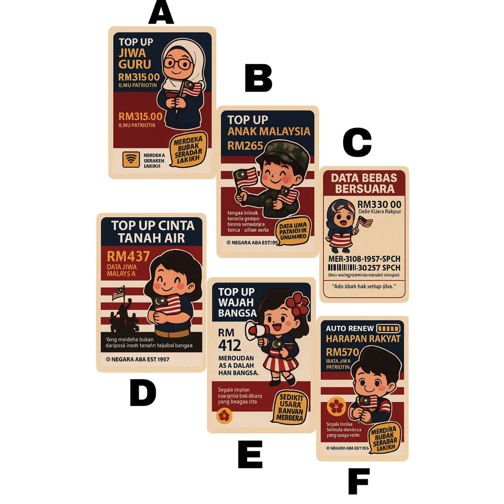 Bookmark Magnet Nostalgia Kad Topup Merdeka | Penanda Buku Unik ...