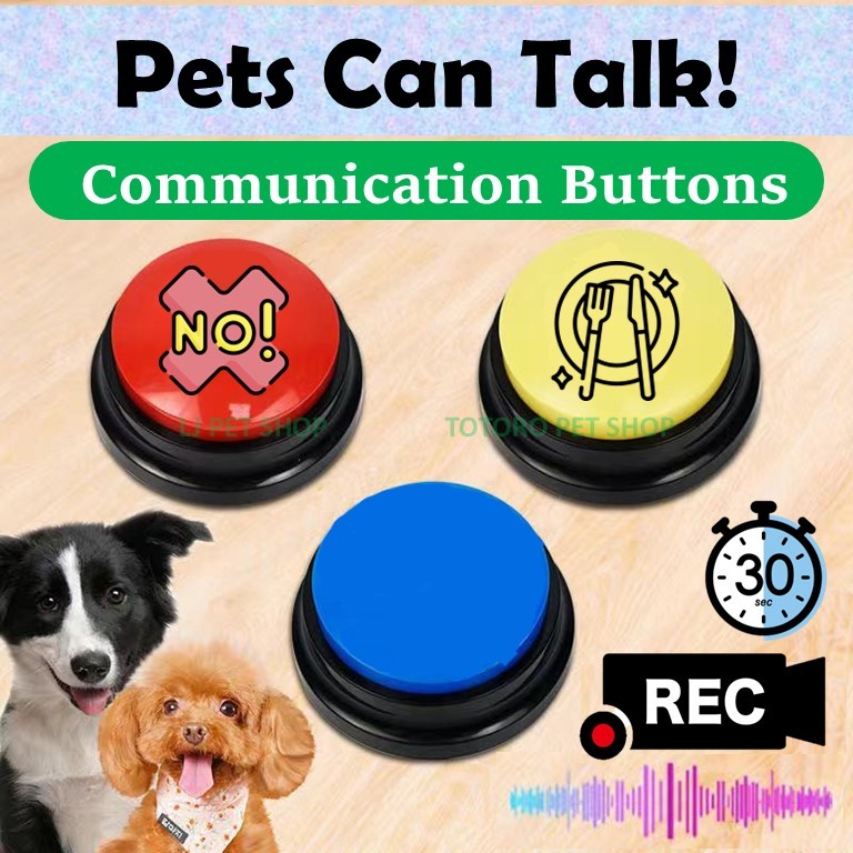 (MY) Talking Button Voice Dog Cat Toy Pet Recordable Sound - Butang ...