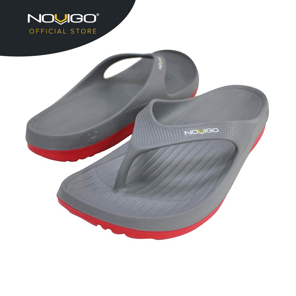 Novigo® Ibiza Dual Density Unisex EVA Sandal (Steel Grey/Lava Red ...