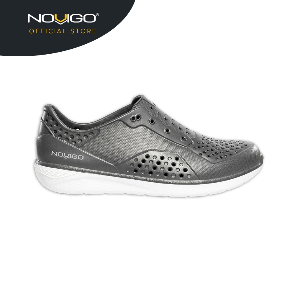 Novigo® Zed Dual Density Unisex EVA Sandal (Anchor Grey/Cotton White ...
