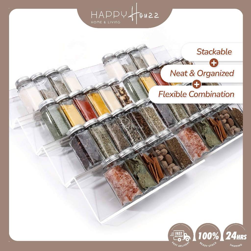 【READY STOCK】HAHO Seasoning Jar Rack (Stack) Transparent Black ...