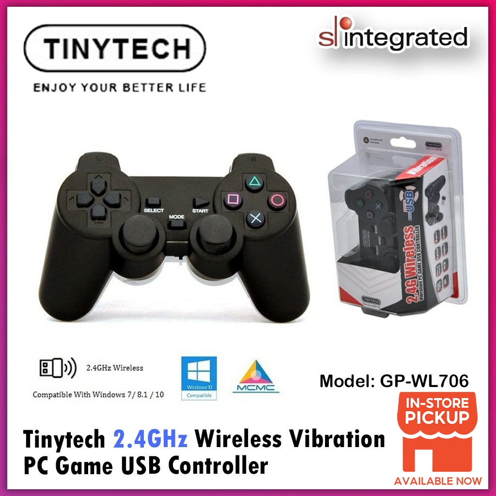 🔥PROMOTION🔥 Tinytech 2.4GHz Wireless Vibration PC Game Controller ...