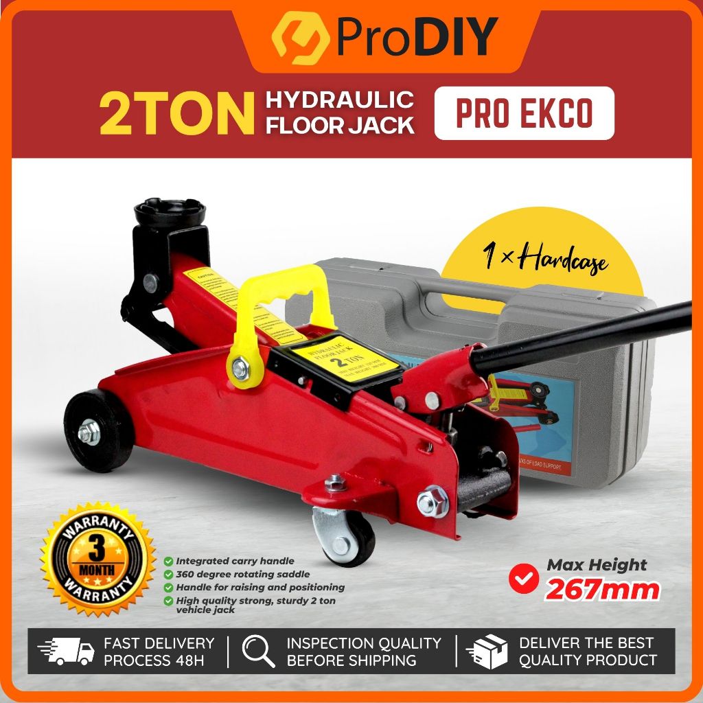PRO' EKCO GS OPTIMUS 2 Ton Portable Hydraulic Floor Jack Car Jack Heavy ...