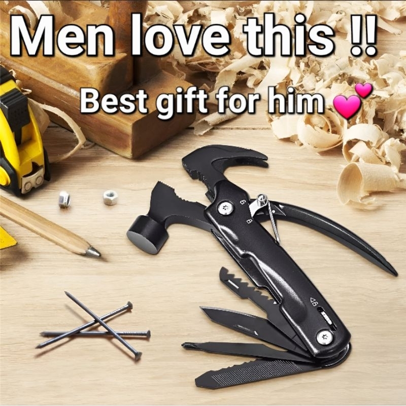 【Ready Stock】 Premium Black Hammer Multitool 12 In 1 Stainless Steel ...