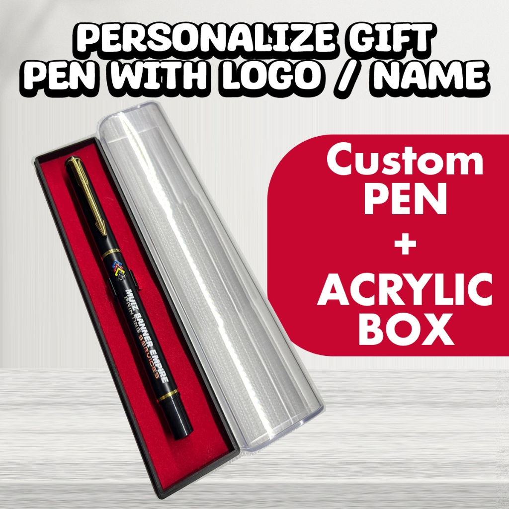 Engraving & UV Sticker Pen Custom Nama & Logo / Personalized gift Ball ...
