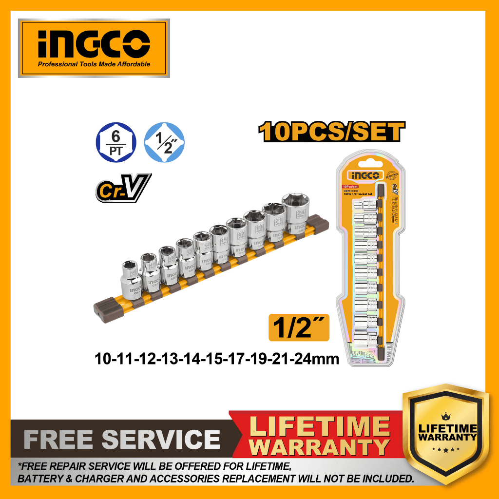 INGCO 10 Pcs 1/2