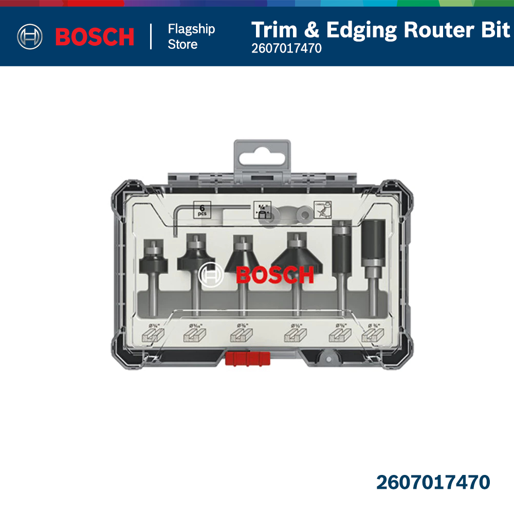 BOSCH 6pcs Trim & Edging Router Bit Set 1/4