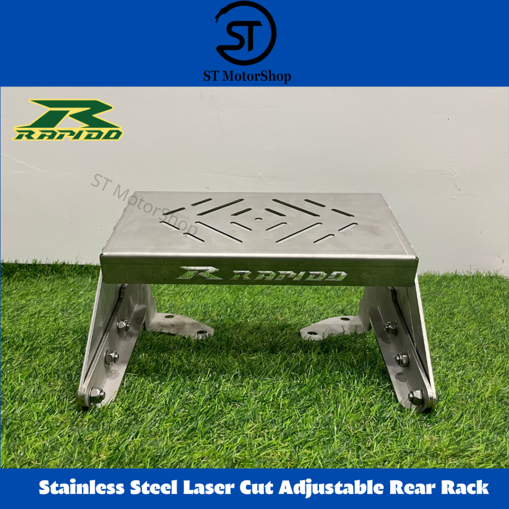 RAPIDO Stainless Steel Laser Cut Adjustable Rear Rack Foldable Rack ...