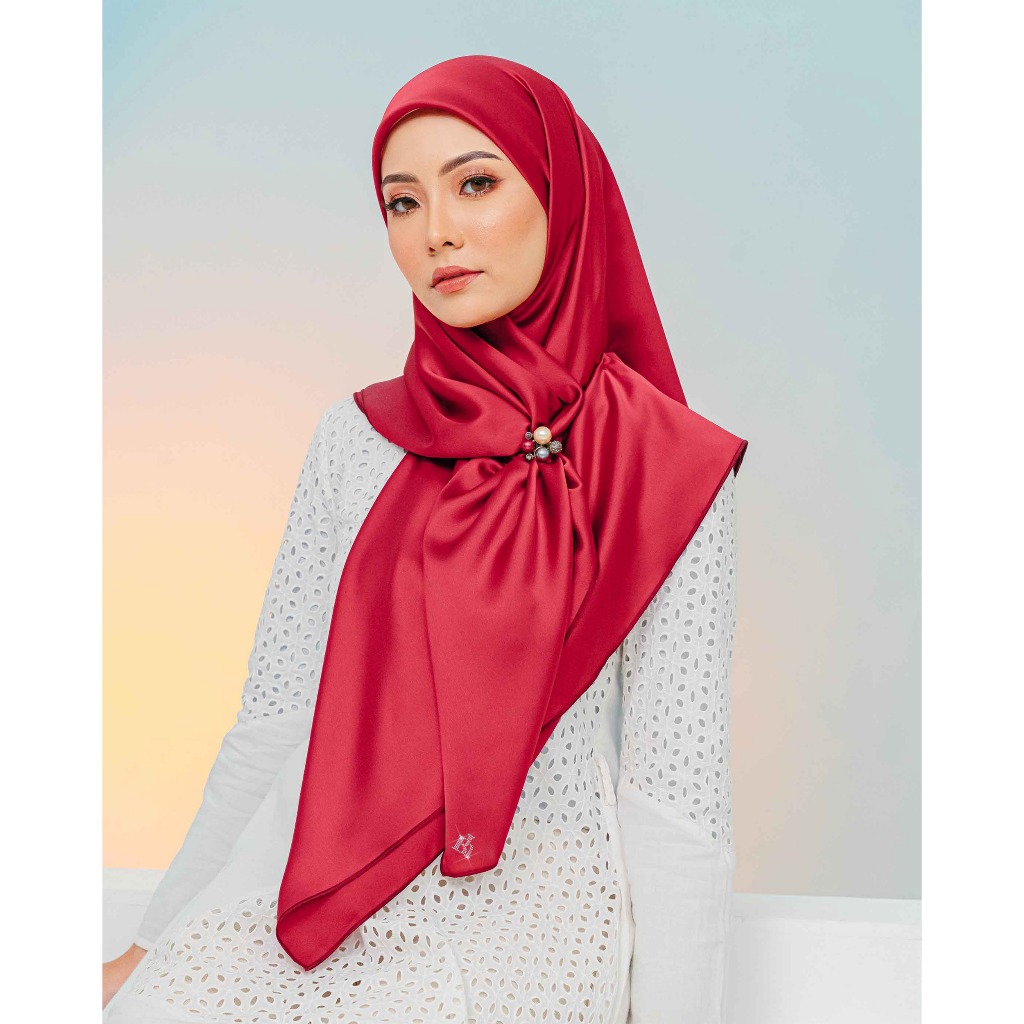 Tudung Eda Satin Silk Plain Original Crystal BH Bidang 45 Bawal House