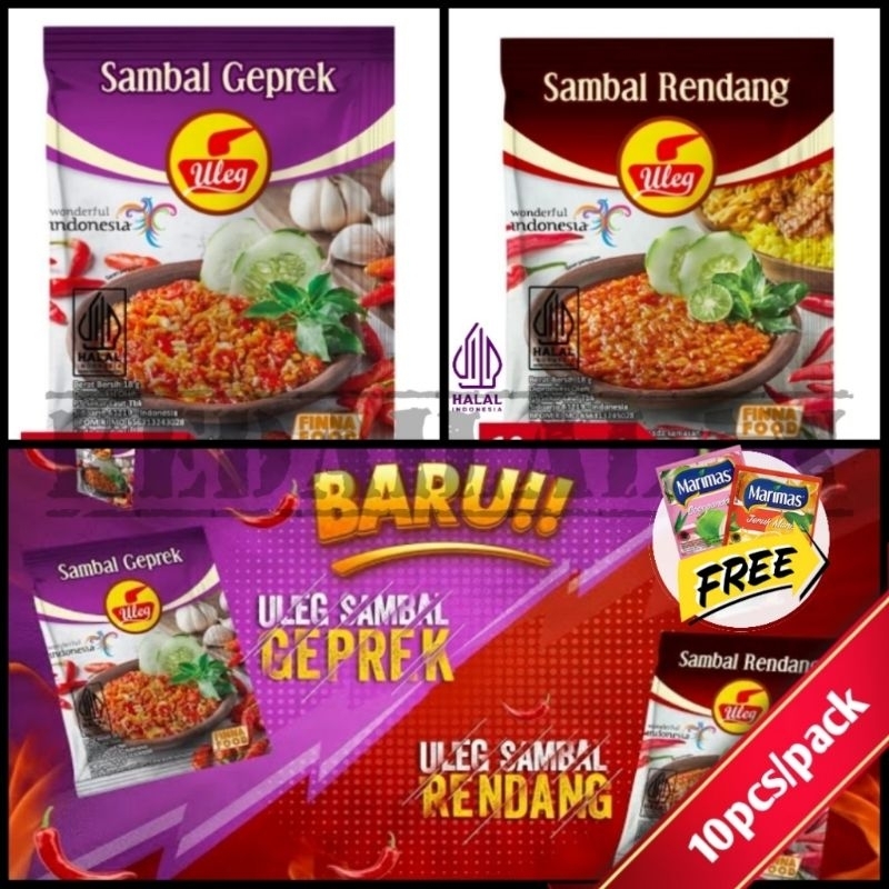 Uleg Sambal Geprek 40セット Aneka macam Sambal Uleg🌶️ Sambal