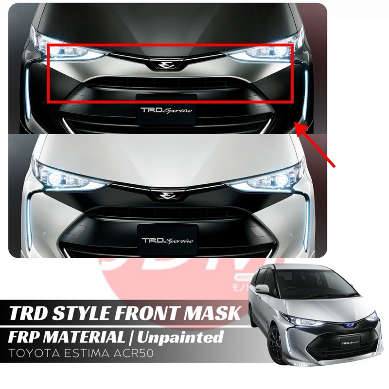 Toyota Estima Acr50 TRD Style Front Bumper Garnish Unpainted FRP ...