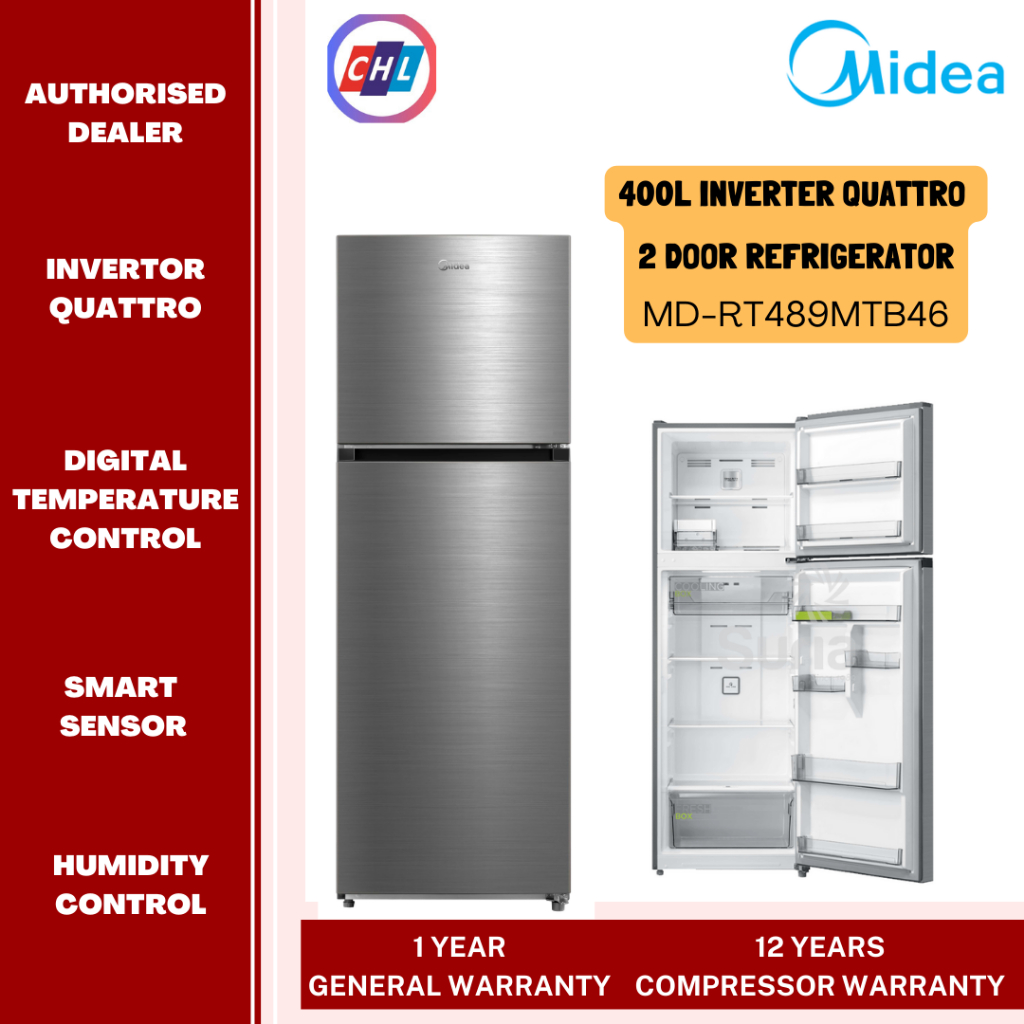 Midea [Ready Stock] 400L Inverter Quattro Top Mounted Fridge ...