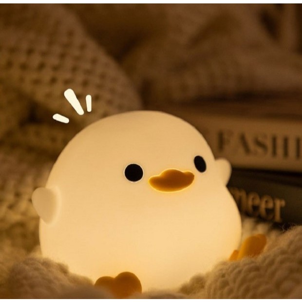 Cute Bean Duck LED Night Light Night Lampu Tidur Baby Colorful Soft