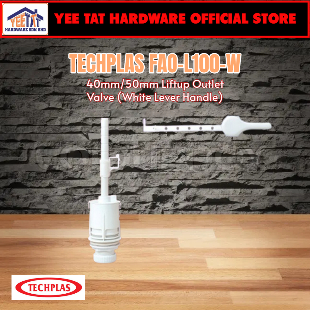 [ TECHPLAS ] FAO-L100-W LIFTUP OUTLET VALVE WITH WHITE LEVER HANDLE 40 ...