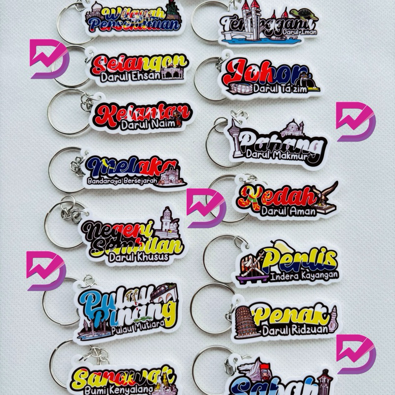 Keychain Malaysia / Malaysia Souvenirs Keychain / Acrylic Keychain ...
