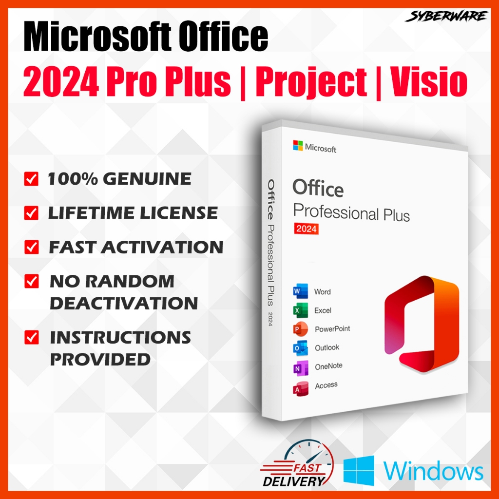 Microsoft Office 2024 Project Visio 2021 2019 Pro Plus