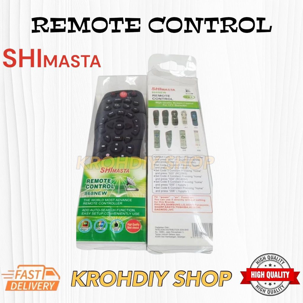 SHIMASTA Remote Control Astro Universal Remote Control 868 NEW 9 in 1 ...