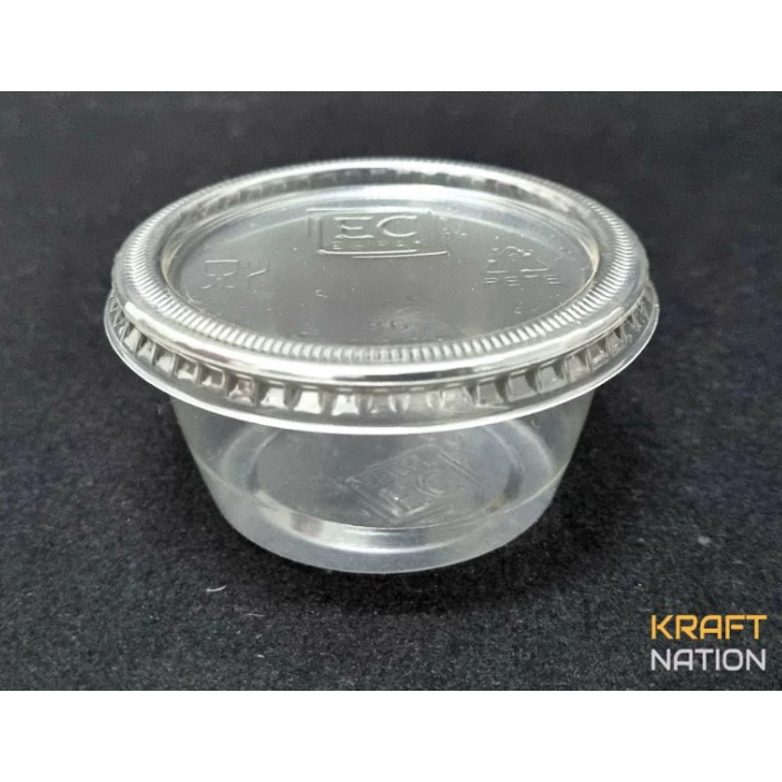 [Bundle] 100pcs 2oz/50ml PETE Sauce Container / Plastic Round container ...