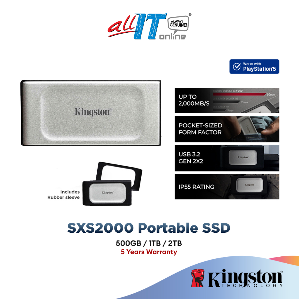 Kingston XS2000 (500GB/1TB/2TB) Portable SSD USB Type-C 20Gbps | Shopee ...