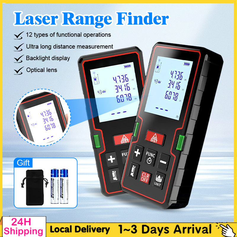 👍Digital Laser Rangefinder 100M Laser Measurement LCD Distance Meter