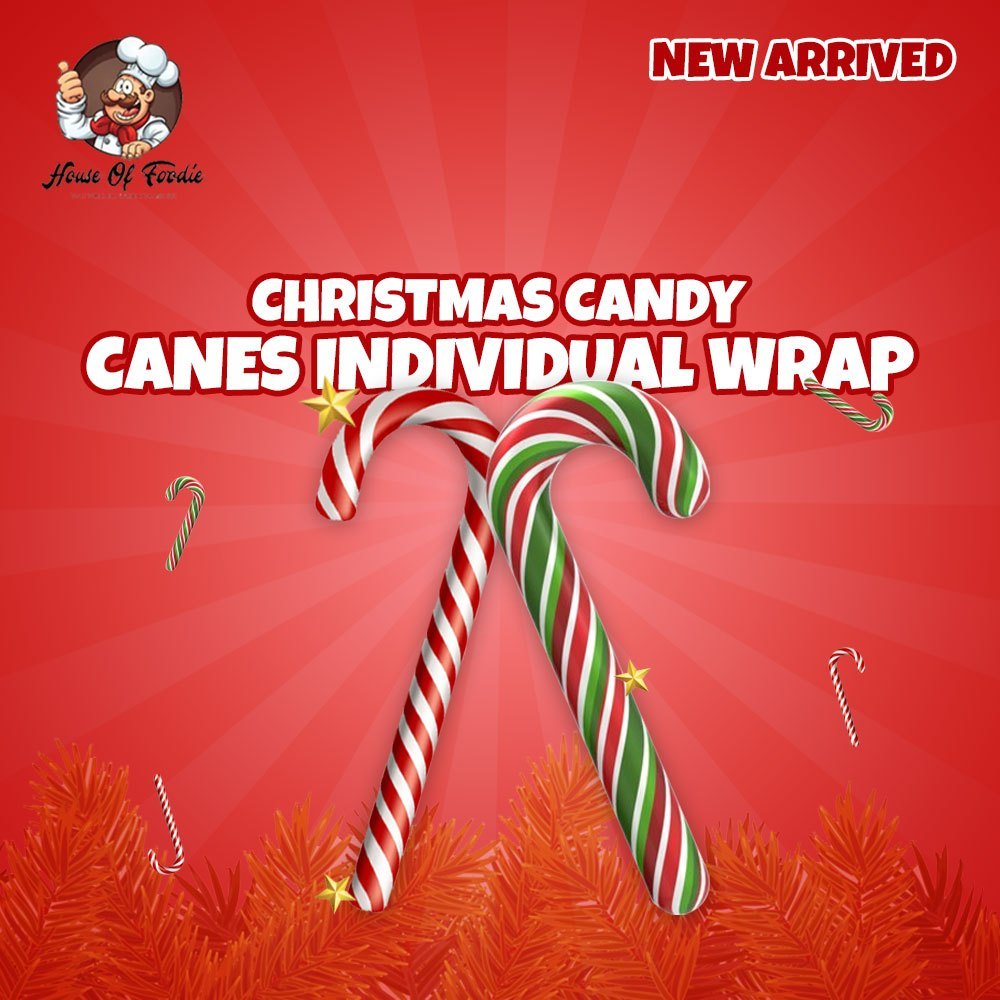 Christmas Candy Canes Individual Wrap with Gold String 8cm +/- ( New ...
