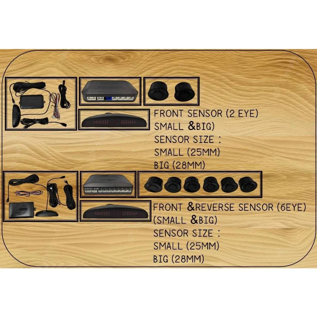 Car Parking Sensor With 6 Eye Front and Rear Reverse Backup Sensors ...