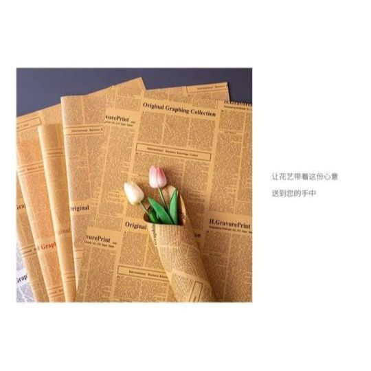 Newspaper Flower Wrapping Paper[Wrapping Paper Clean Stock] | Shopee ...
