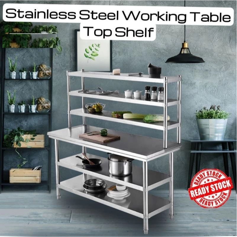 Heavy Duty Kitchen Over shelf Rack Extend table top rack Working Table ...