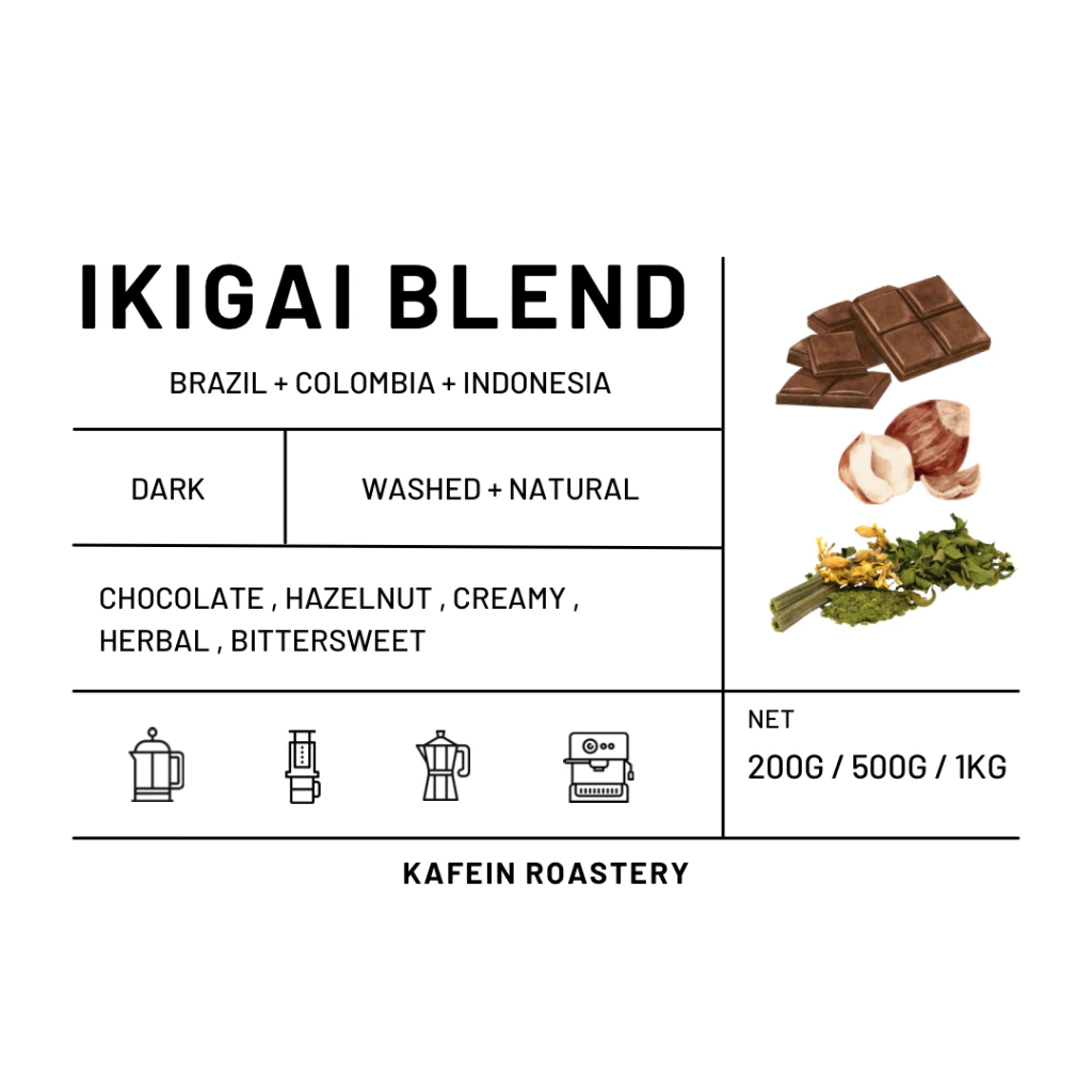 Kafein Roastery Ikigai Blend Dark Roast – specialty coffee beans Malaysia