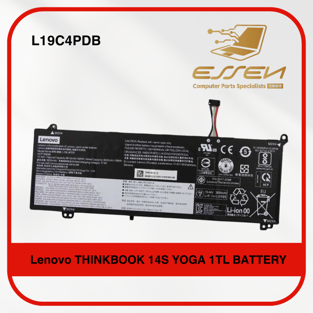 LENOVO L19C4PDB For THINKBOOK 14S YOGA 1TL BATTERY | Shopee Malaysia
