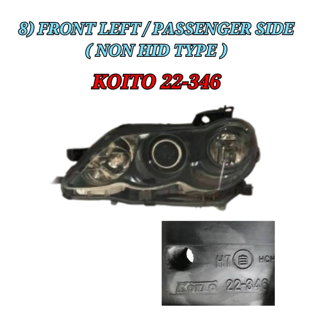 マークX GRX120 ヘッドランプ 左 HID KOITO 22-344 120系 マークX ヘッドライト クローム 左右セット : plum