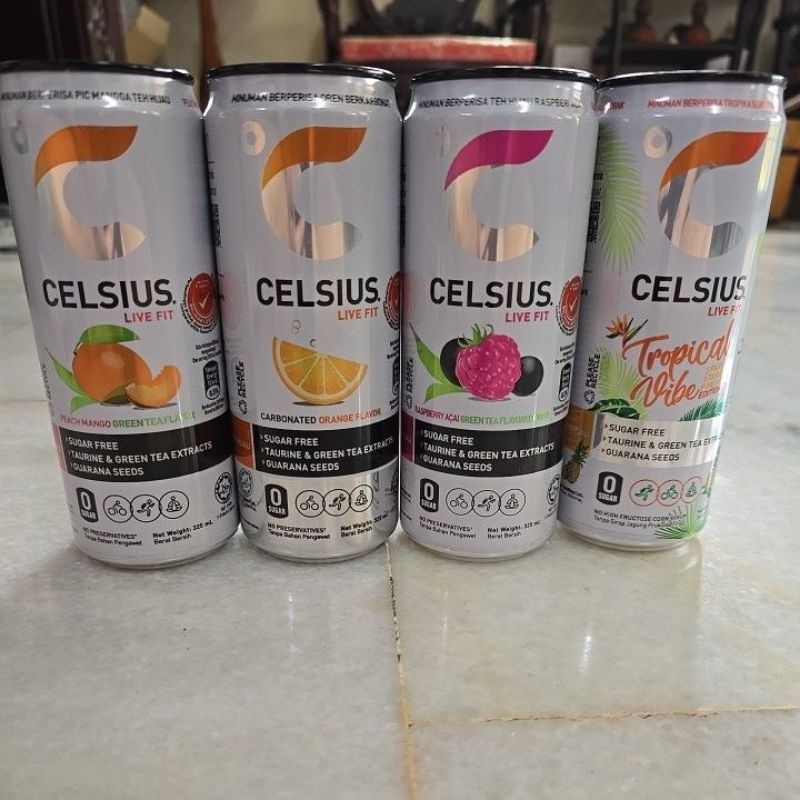 Celsius Energy Drink (Random Flavoured) 4in1 (325ml x 24) *Local ...