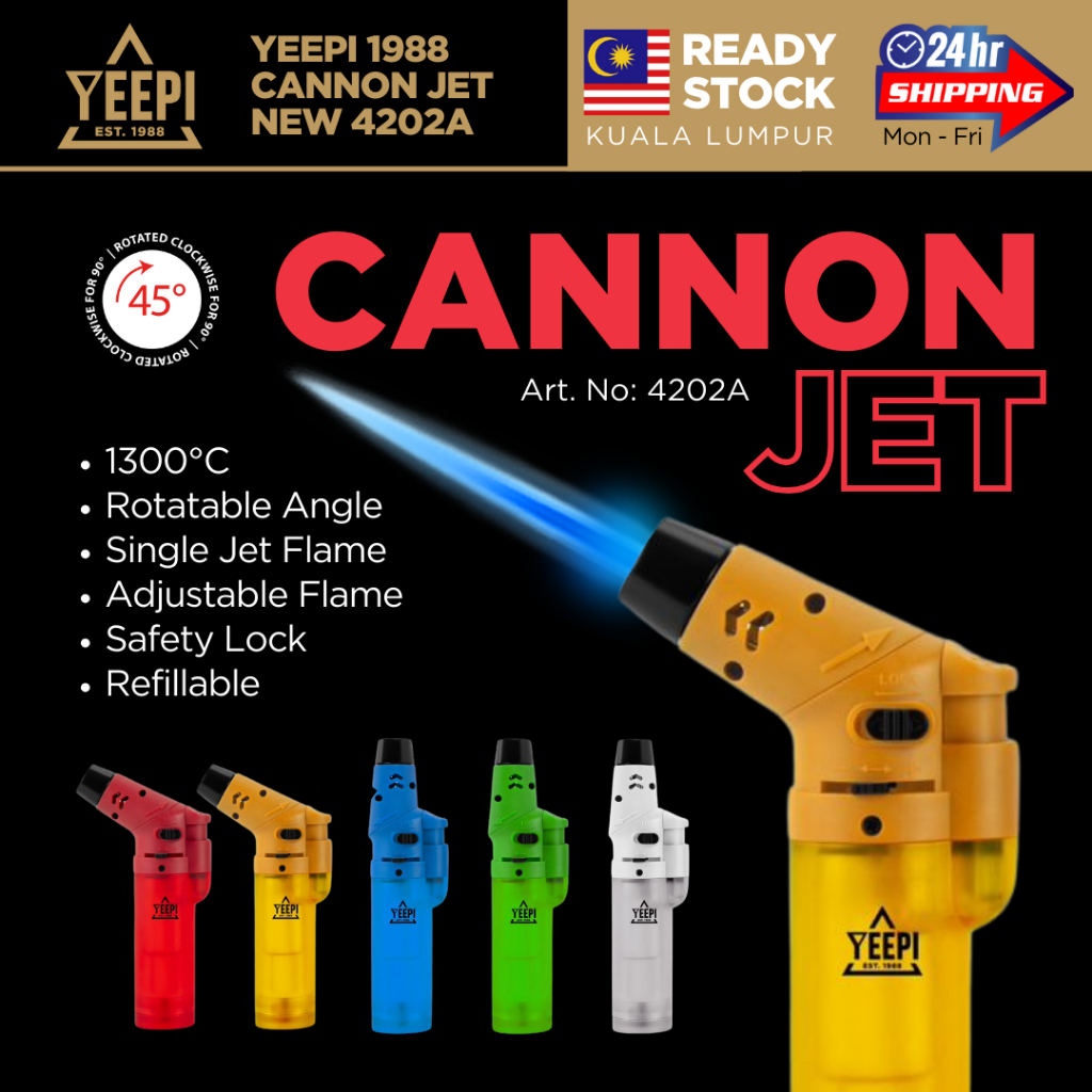 Yeepi 1988 Cannon Jet Flame Matte Refillable Lighter - Multicolour ...