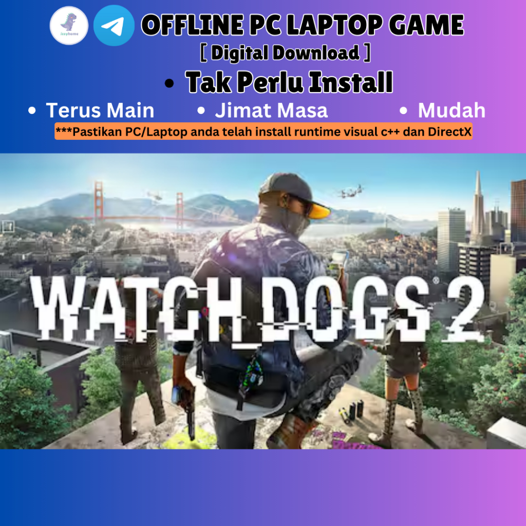 [PC Offline Game Portable]Watch Dogs 2[Digital Download] | Shopee Malaysia