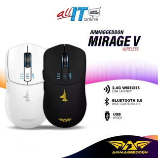 Armaggeddon Mirage V Bluetooth 5.0 Wireless 2.4G Rechargeable 10000 CPI Gaming Mouse - Black / White