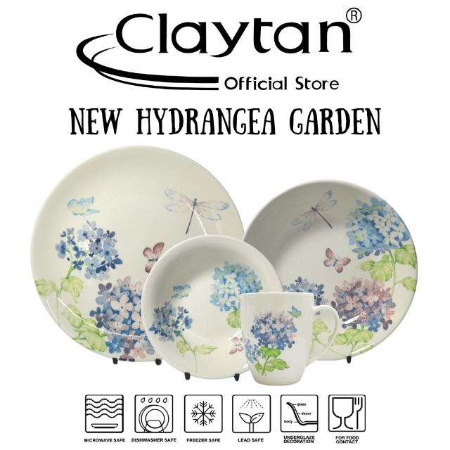 Claytan 12 PCS Family Set (4 Pax) Lead Safe Ceramic Tableware Microwave ...