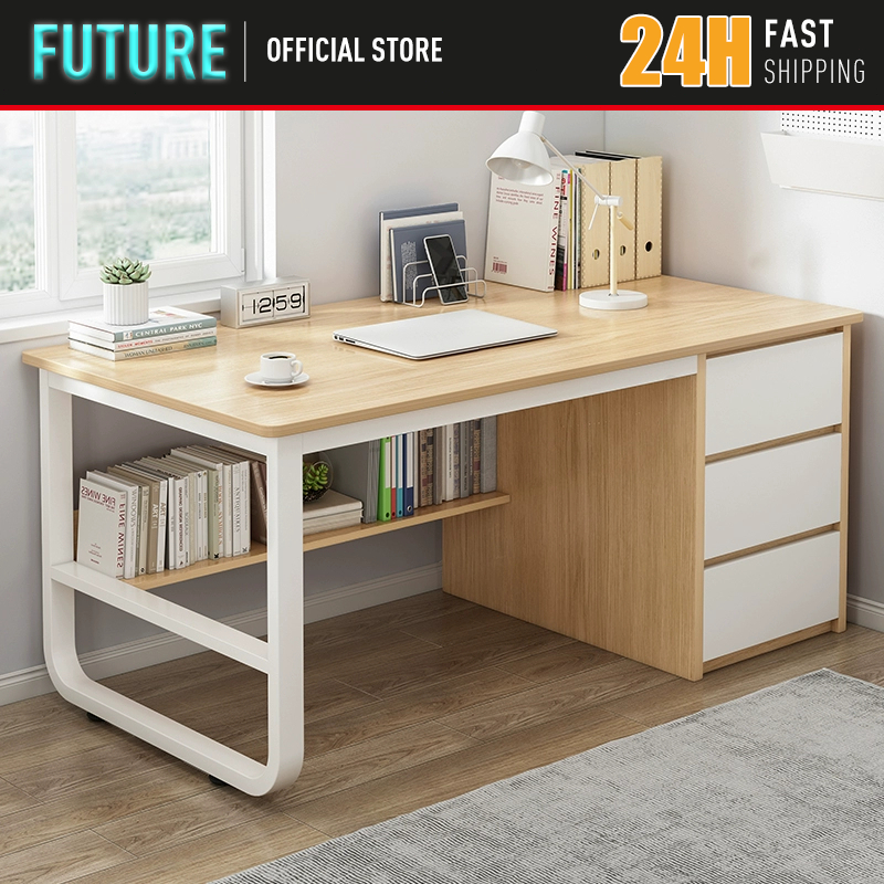 120CM Office Computer Table Drawer Cabinet Home Study Table Modern ...