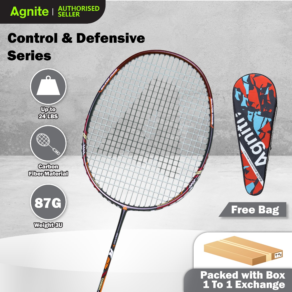Agnite Badminton Racket Original Raket Badminton Ball 羽球拍 Racquet Bulu ...